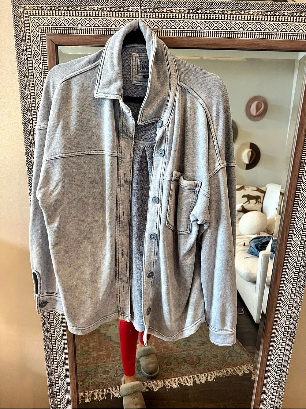 Aerie Love Oversized Gray Jacket Size Small Like New
